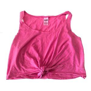 Victoria's Secret PINK L Front Tie Crop Tank Neon​​​​